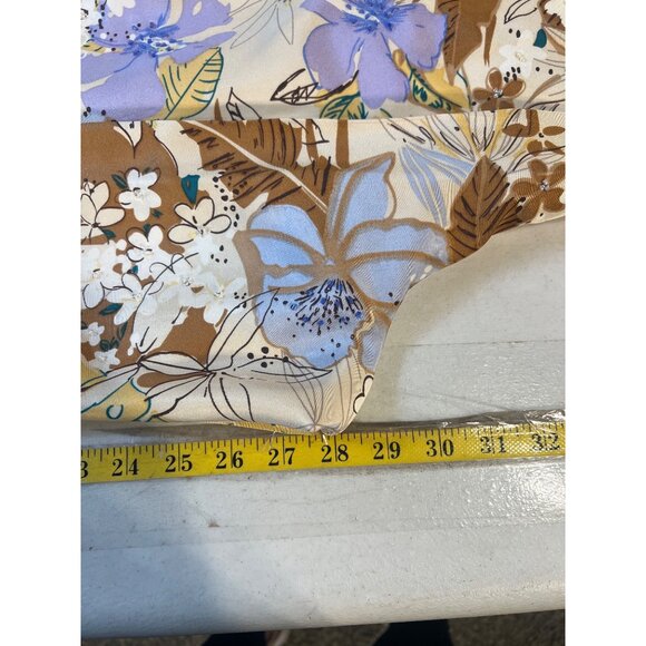 Adrianna Papell Lavender Silk Blouse & Floral Pants Set Size 16 - Picture 13 of 13